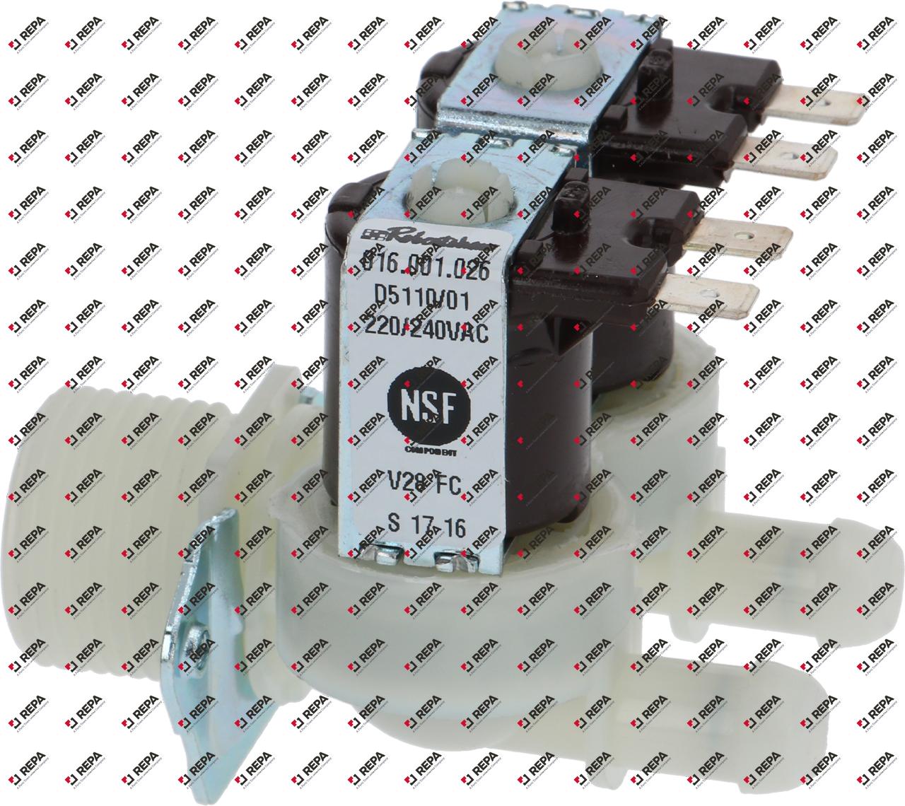 solenoid valve double straight 230VAC inlet 3/4"