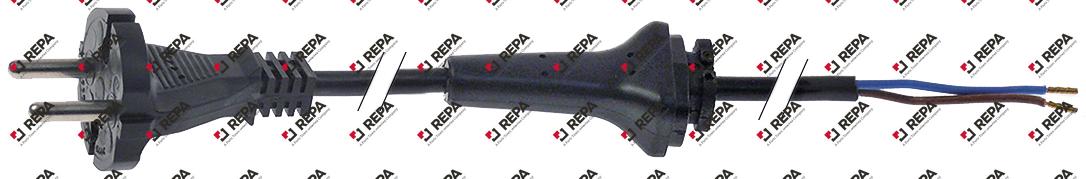 Gerätezuleitung 1mm² 2-polig schwarz L 4000mm