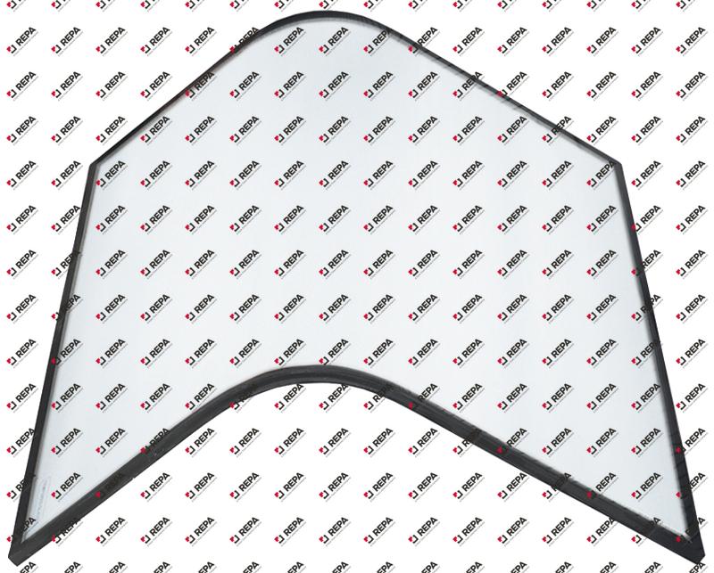 Glasscheibe Front gebogen L 854mm B 666mm H 216mm