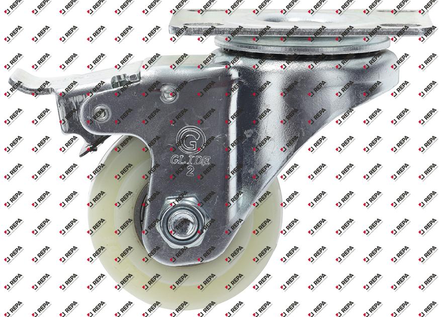 Lenkrolle H 76,5mm ø 51mm Plattenmaß 50x67mm