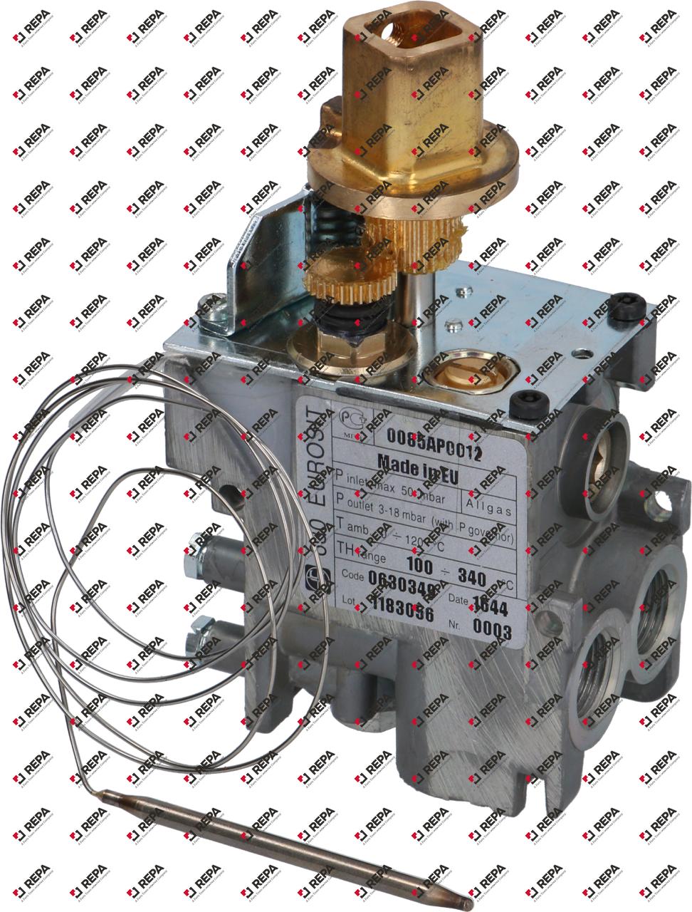 Gasthermostat 100-340°C Gaseingang 3/8"