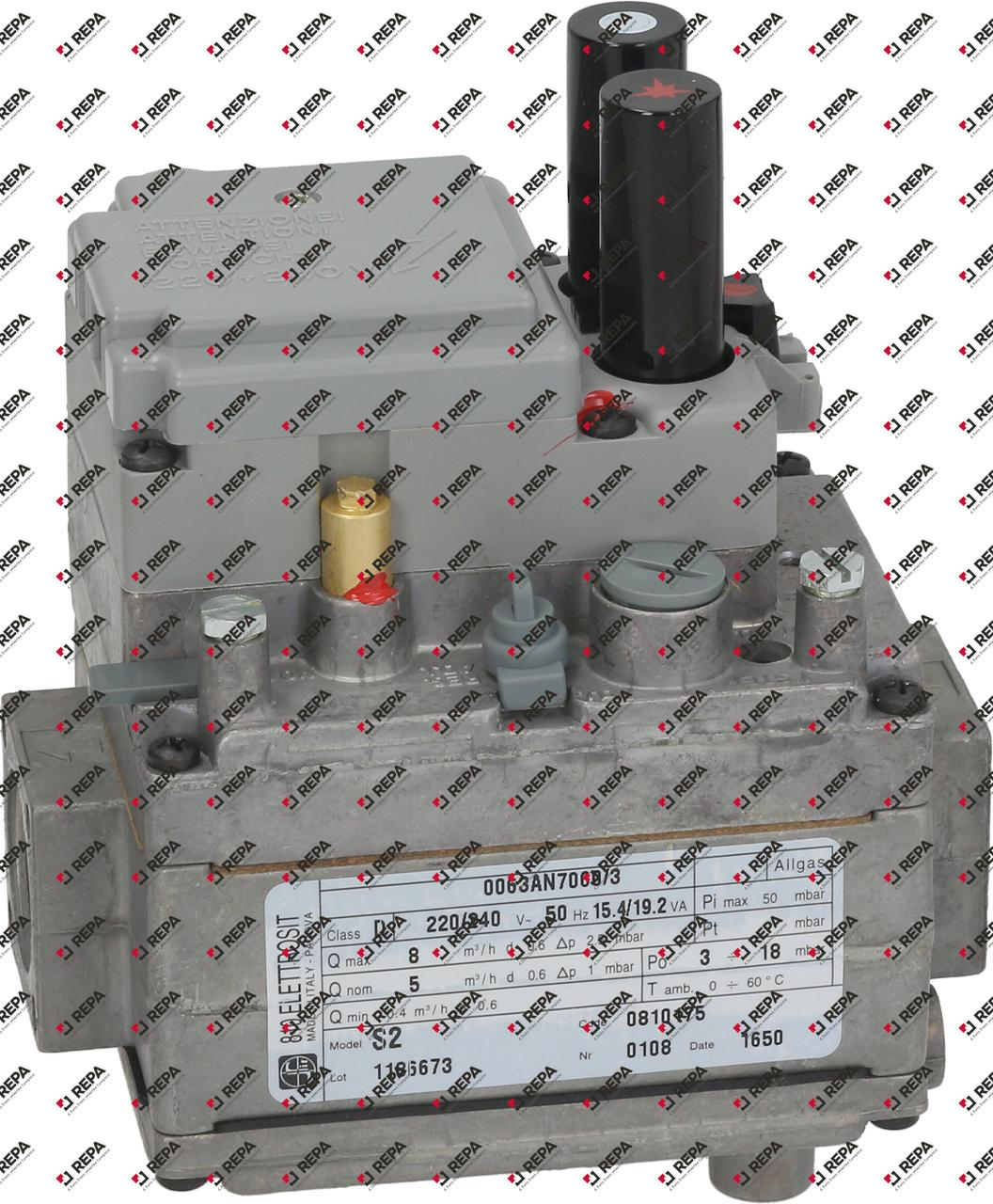 gas valve SIT type ELETTROSIT 230V gas inlet 3/4"