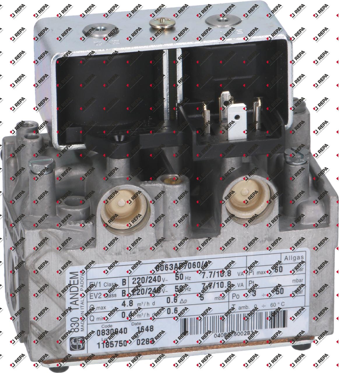 vanne gaz aliment. 230V 50Hz entrée gaz 1/2"