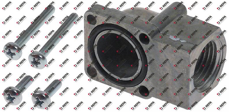 Raccordo gas int. dei fori 24x24mm 1/2" ad angolo