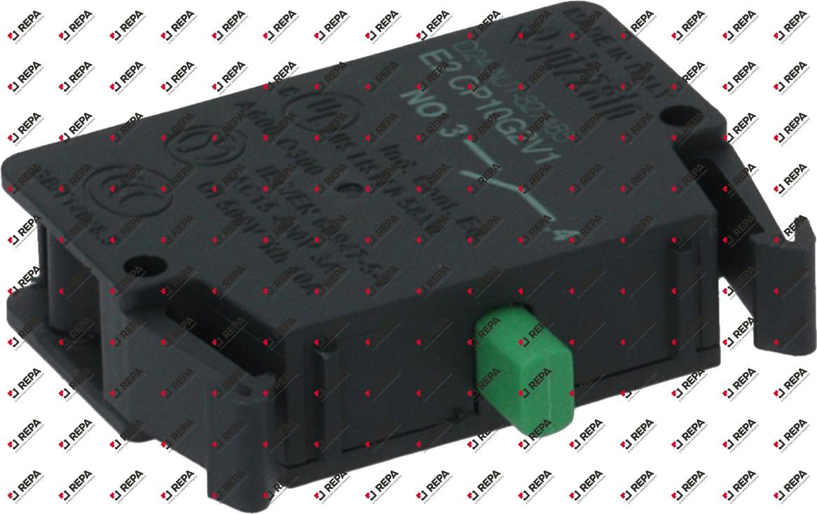 Contact block green 1NO   10A max 500V