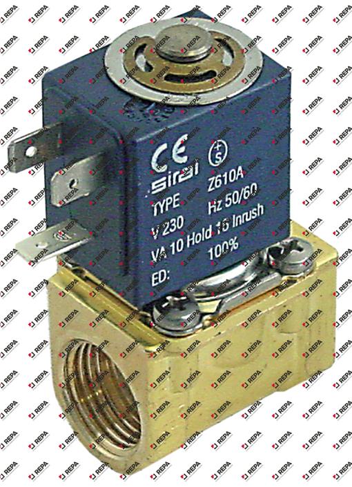 électrovanne 2-voies 230VAC raccord 1/2" L 41mm