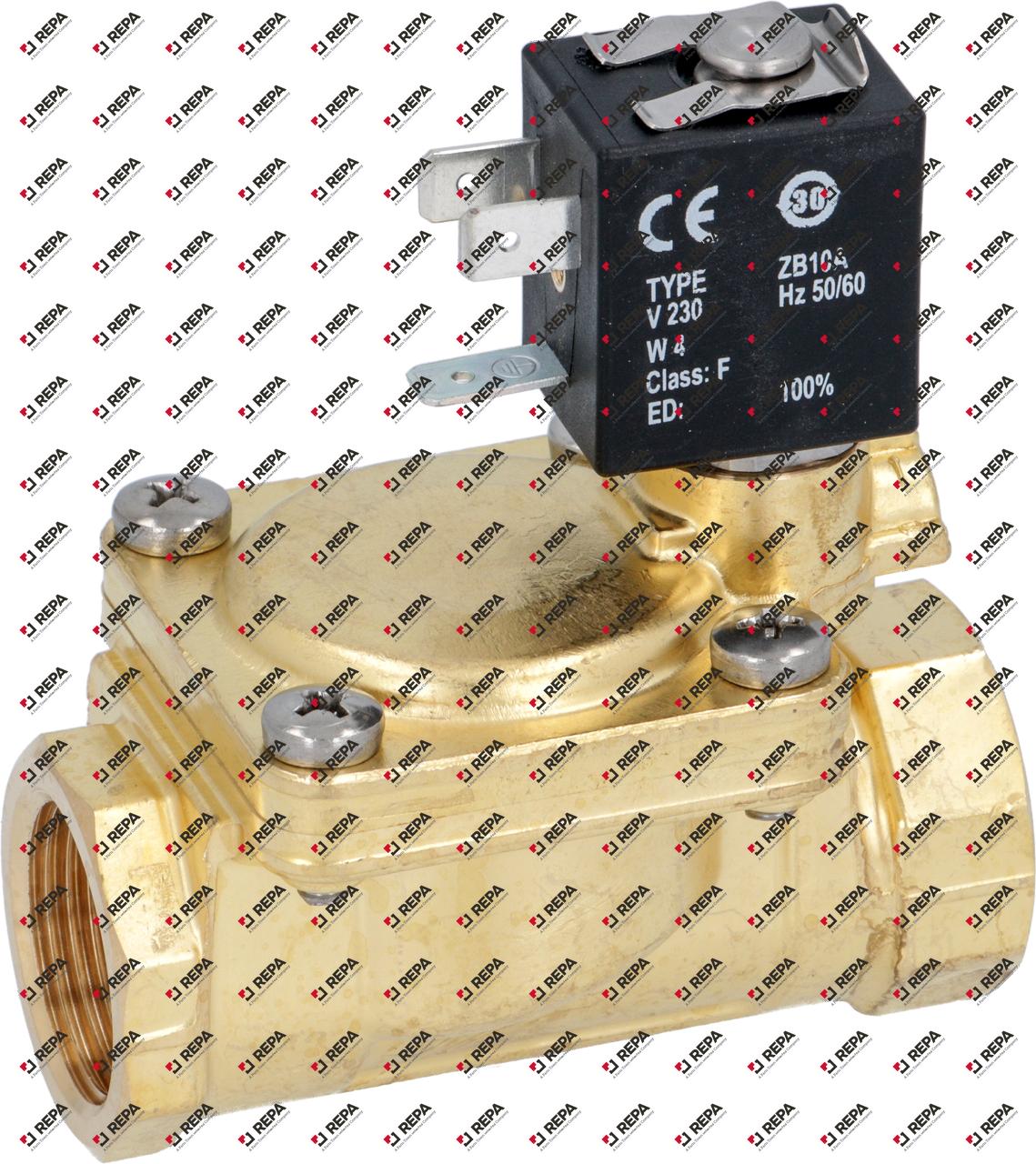 solenoid valve brass 2-ways 230VAC connection 3/4"
