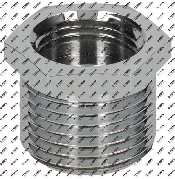 Adapter Gewinde 1/2" - 3/8" Messing verchromt