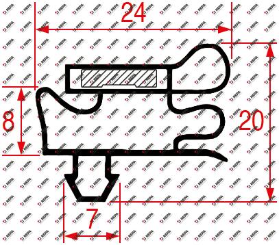 refrigeration gasket profile 9042 W 575mm L 1610mm