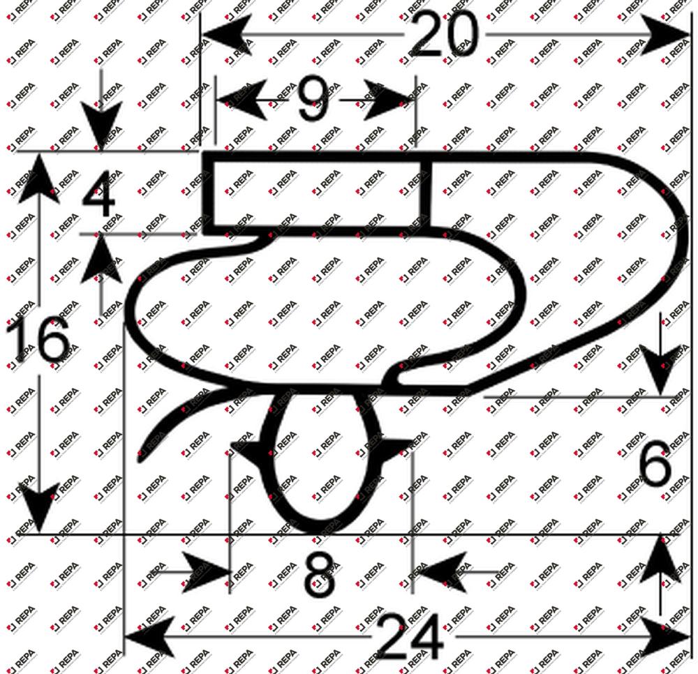 refrigeration gasket profile 9150 W 735mm L 1675mm