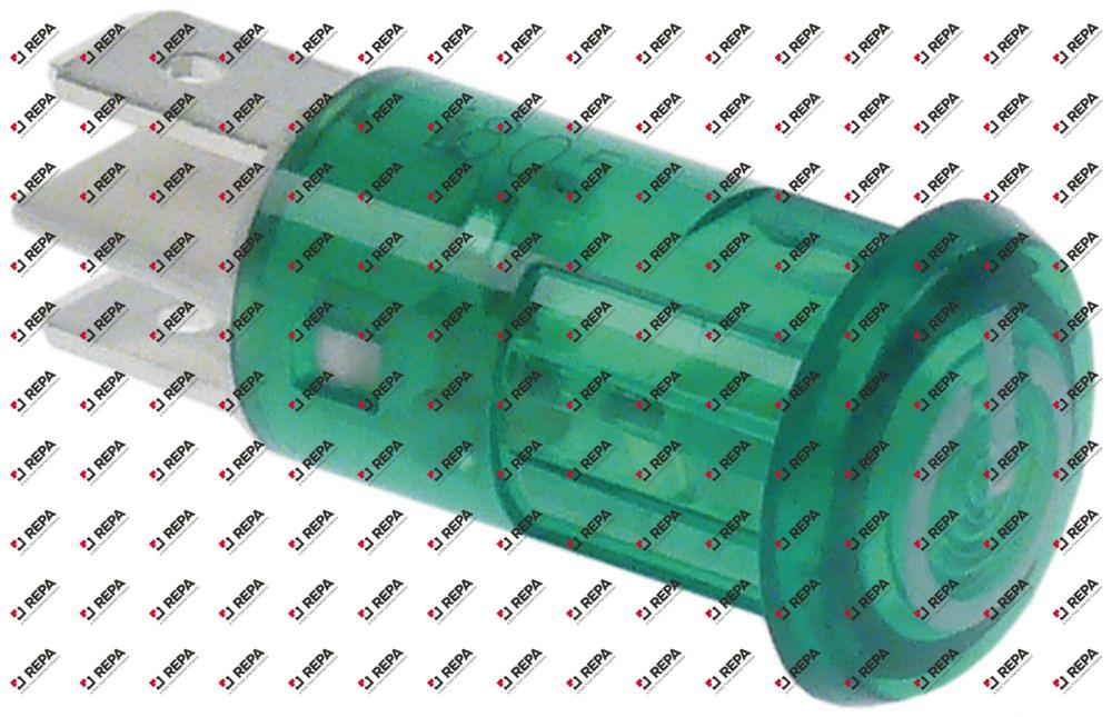 lampada spia ø 12,5mm verde 230V