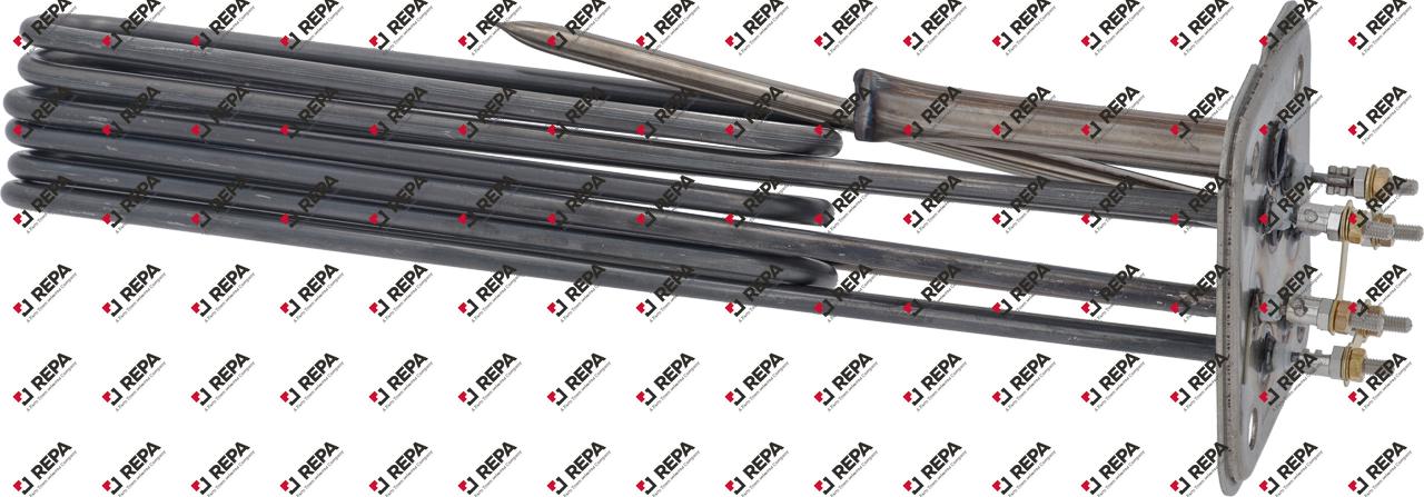 Resistenza 9800W 230V L 322mm flangia a 4 fori