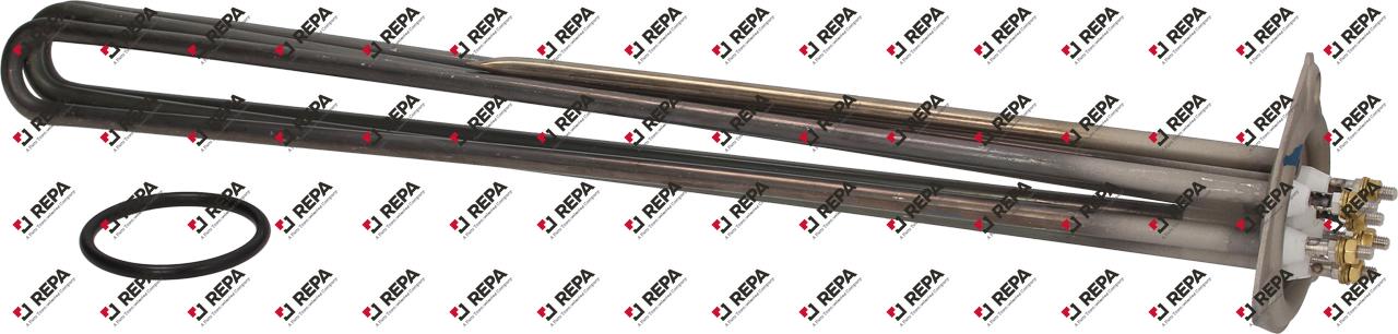 Resistenza 9000W 230V L 485mm flangia a 3 fori