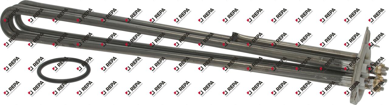 Heating element 8000W 230V L 480mm 3 hole flange