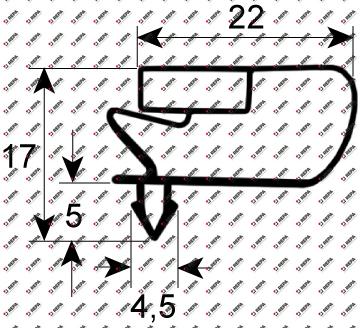 Refrigeration gasket profile 9796 W 305mm L 405mm