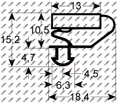 Refrigeration gasket profile 9703 external size