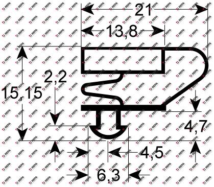 Refrigeration gasket profile 9704 W 423mm L 620mm