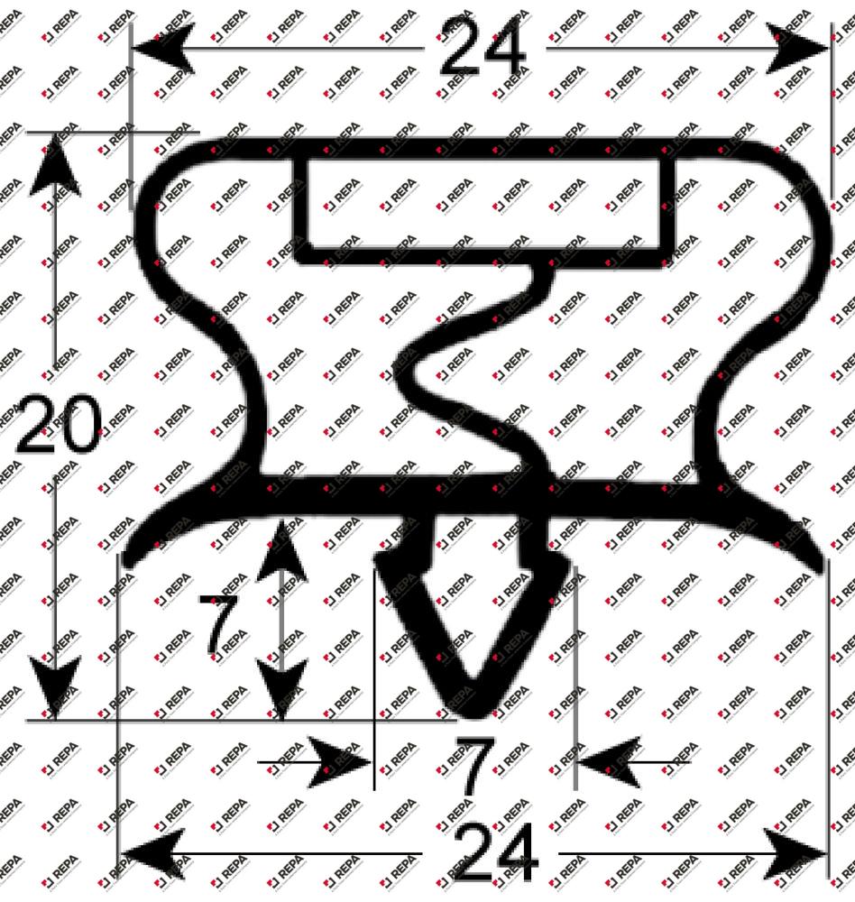 Refrigeration gasket profile 9195 W 470mm L 640mm
