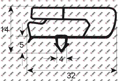 Refrigeration gasket profile 9797 W 350mm L 370mm