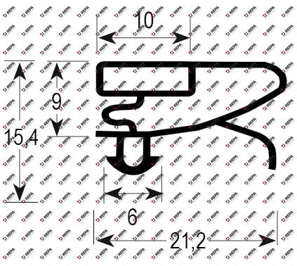 Refrigeration gasket profile 9753 W 651mm L 741mm