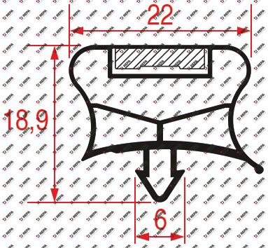 Refrigeration gasket profile 9237 W 698mm L 1920mm