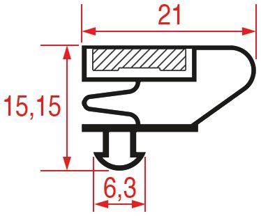 Kältedichtung Profil 9704 B 395 mm L 708 mm