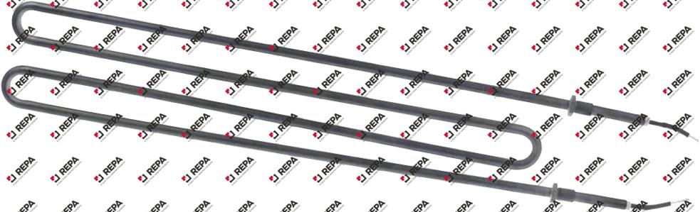 Heating element 4000W 400V L 573mm 2 hole fixing