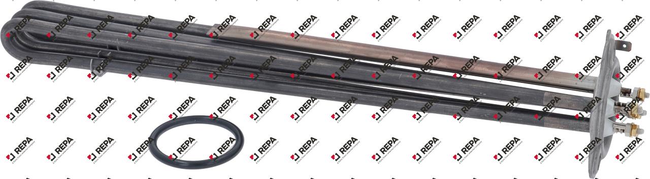 Heating element 9000W 230V L 395mm 3 hole flange
