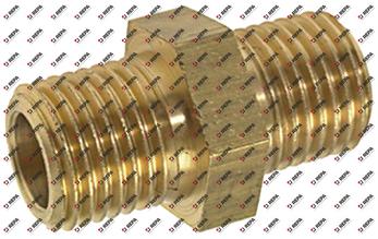 Double nipple thread 3/8" - 3/8" brass Qty 1pcs