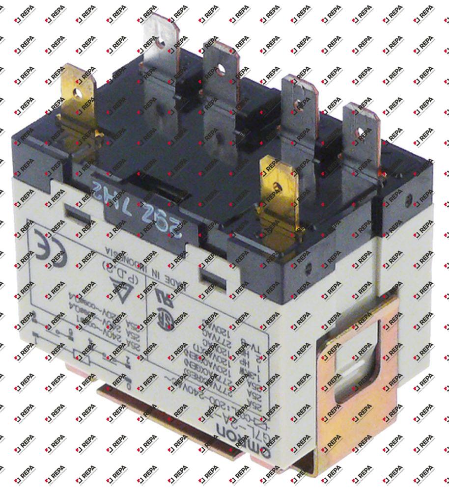 Power relays 25A 2NO connection male faston 6.3mm