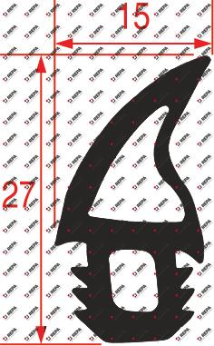 Door seal profile 2756 Qty supplied by meter