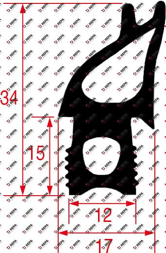Door seal profile 2735 W 490mm L 550mm Qty 1