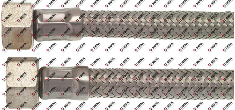 Flexible tressage inox droit-droit raccords 3/8"