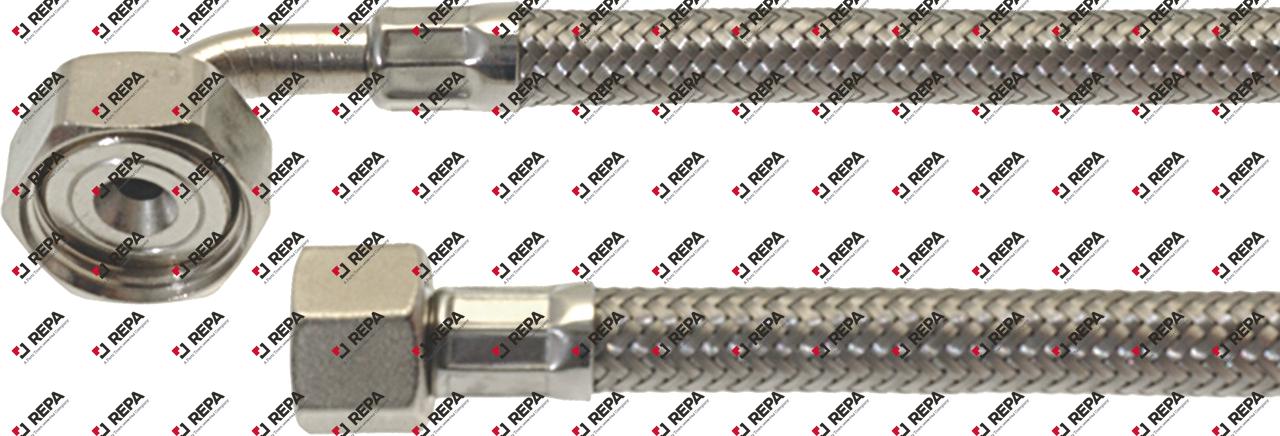 Manguera flexible L 2000 mm 3/8 - 3/4 curvada