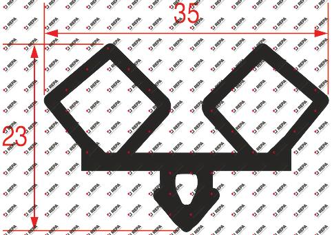 Koelceldeurrubber profiel 9936 VPE 6m zwart