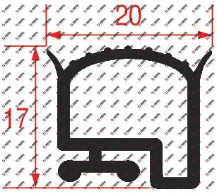 Koelceldeurrubber profiel 9974 VPE 25m wit
