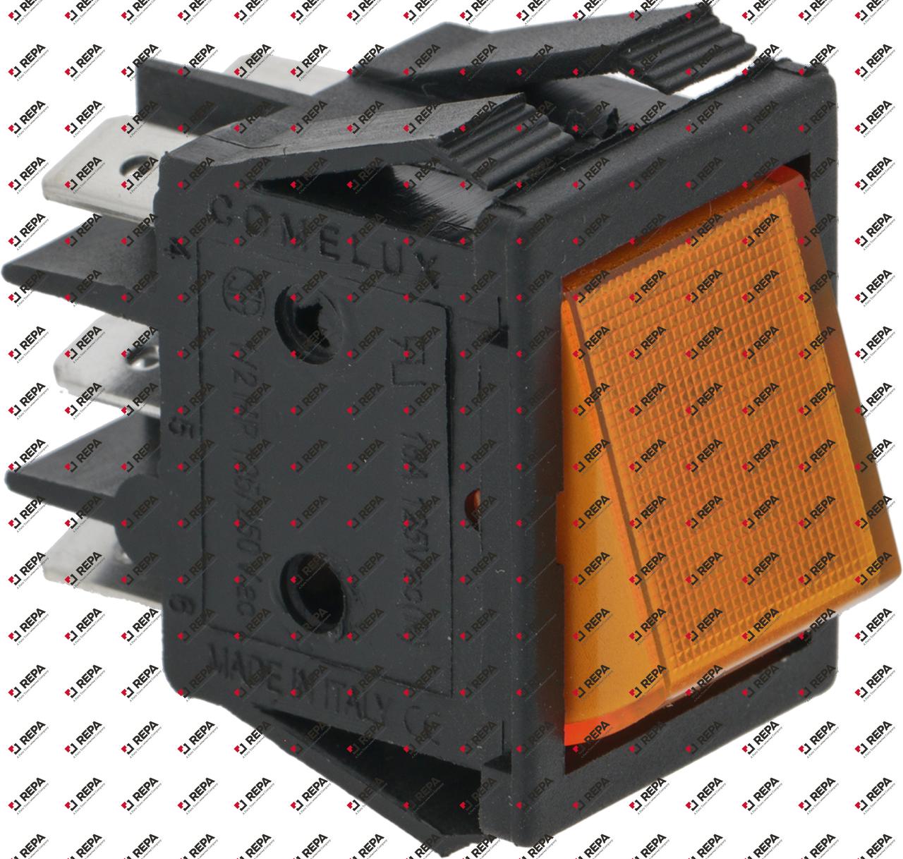 Wippentaster Einbaumaß 30x22mm orange 2CO 250 V