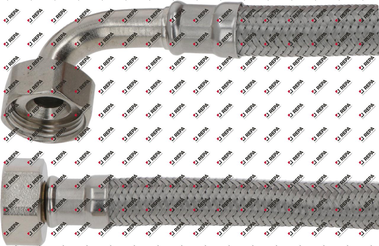 Tubo flessibile calza inox dritto-curvo DN12