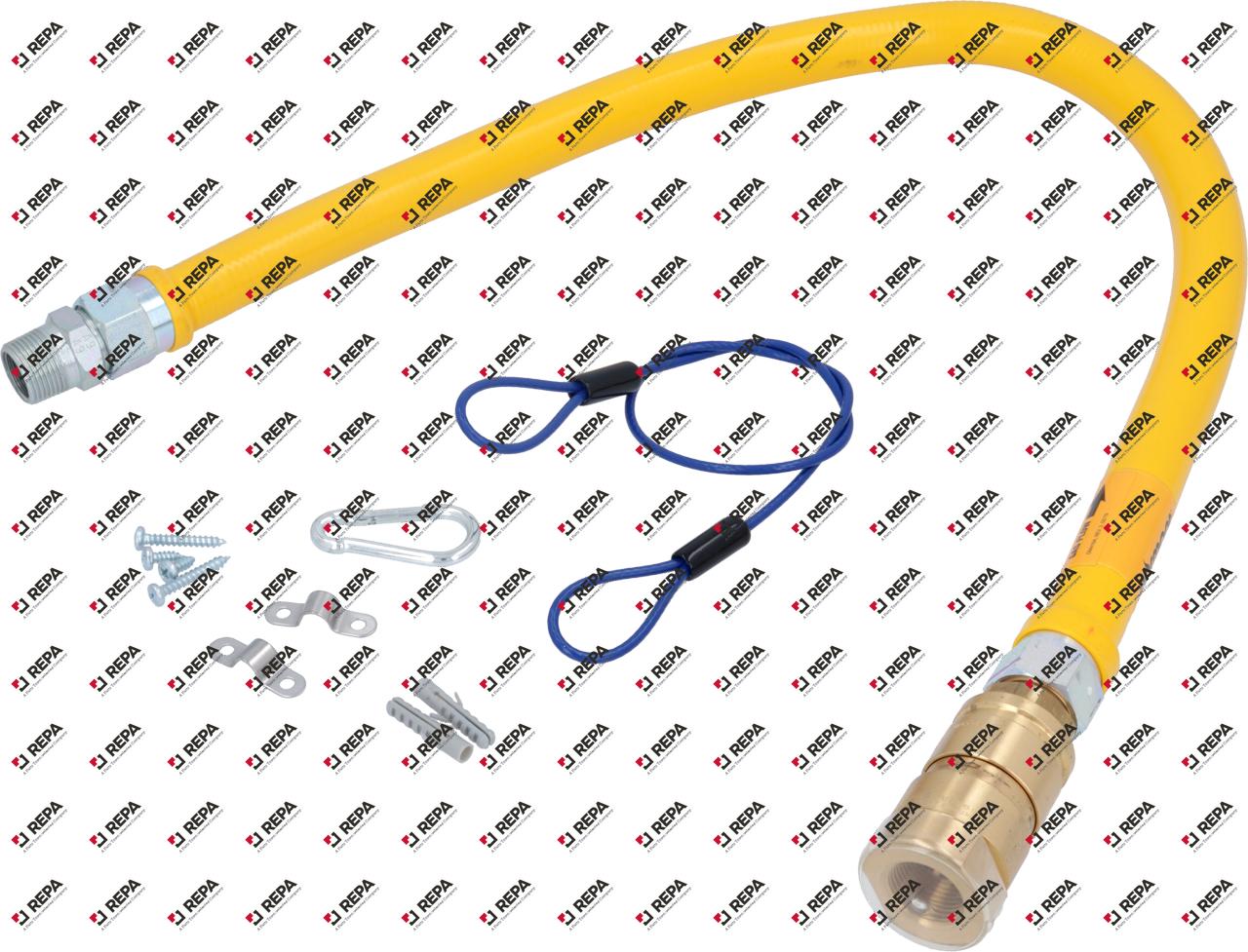 Gas hose with quick release connection unbraided