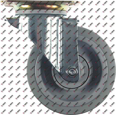 Swivel castor plate fixing hole distance 105x77mm