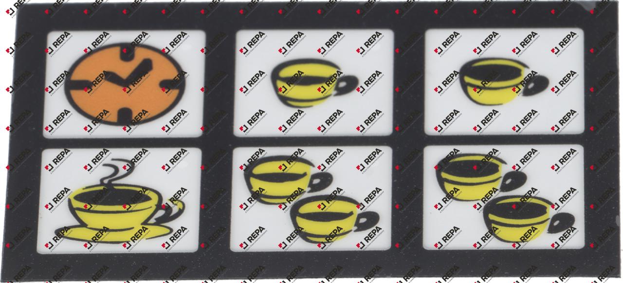 Keypad foil L 79mm W 54mm buttons 6 coffee machine
