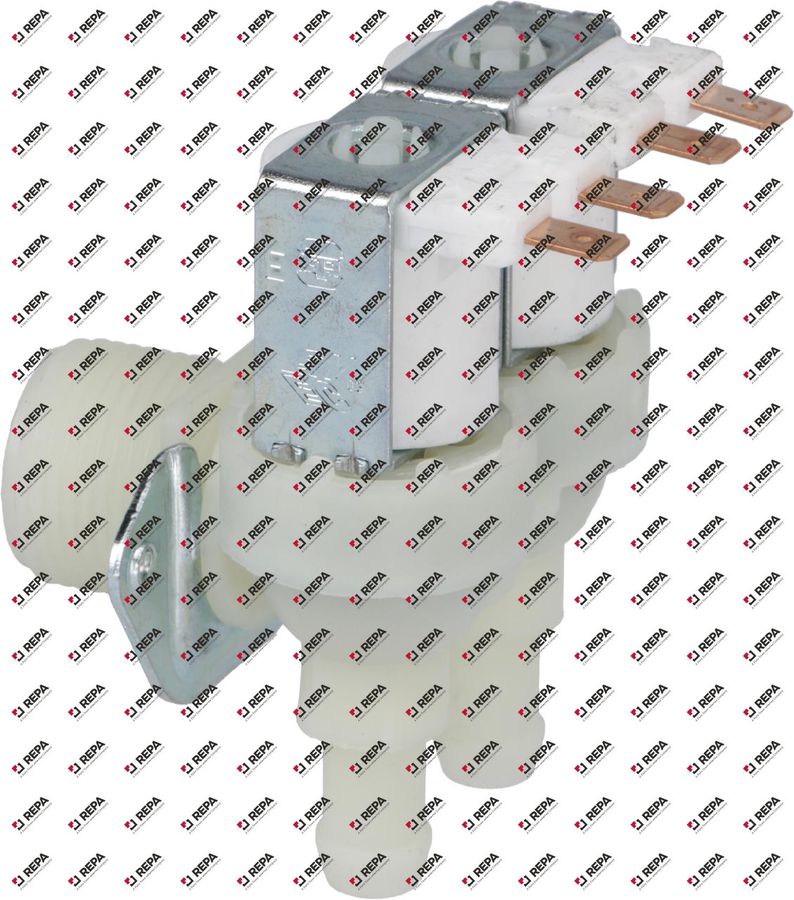 Solenoid valve double angled plastic inlet 3/4"