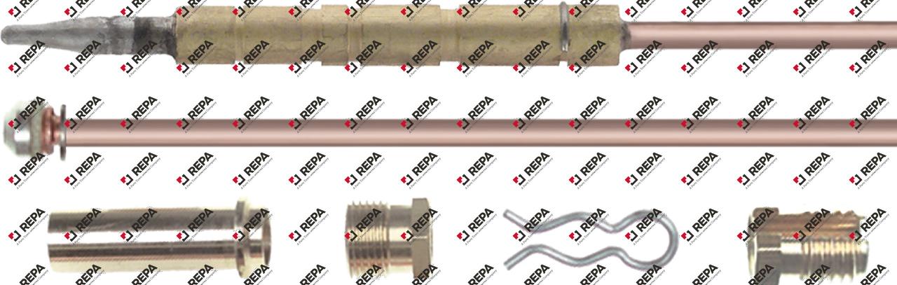 Thermocouple set L 900mm aluminized tip 8-piece