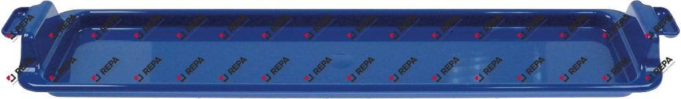Plateau de miettes bleu H 54mm L 648mm lar.