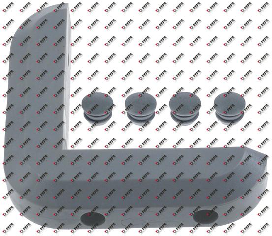 Bumper angle PVC hole distance 10mm grey H 26mm