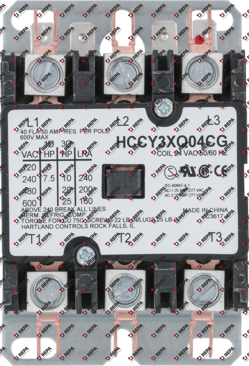 Power contactor resistive load 50A 24VAC 40A/10HP