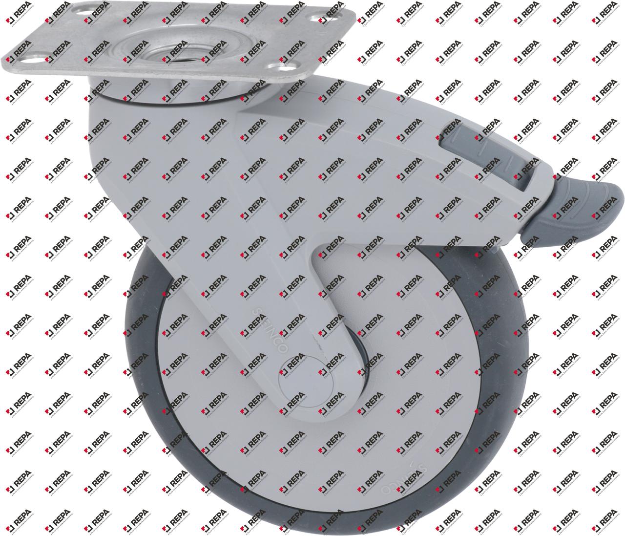 Swivel castor plate fixing hole distance 75x50mm