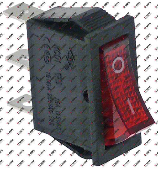 Rocker switch mounting measurements 30x11mm red