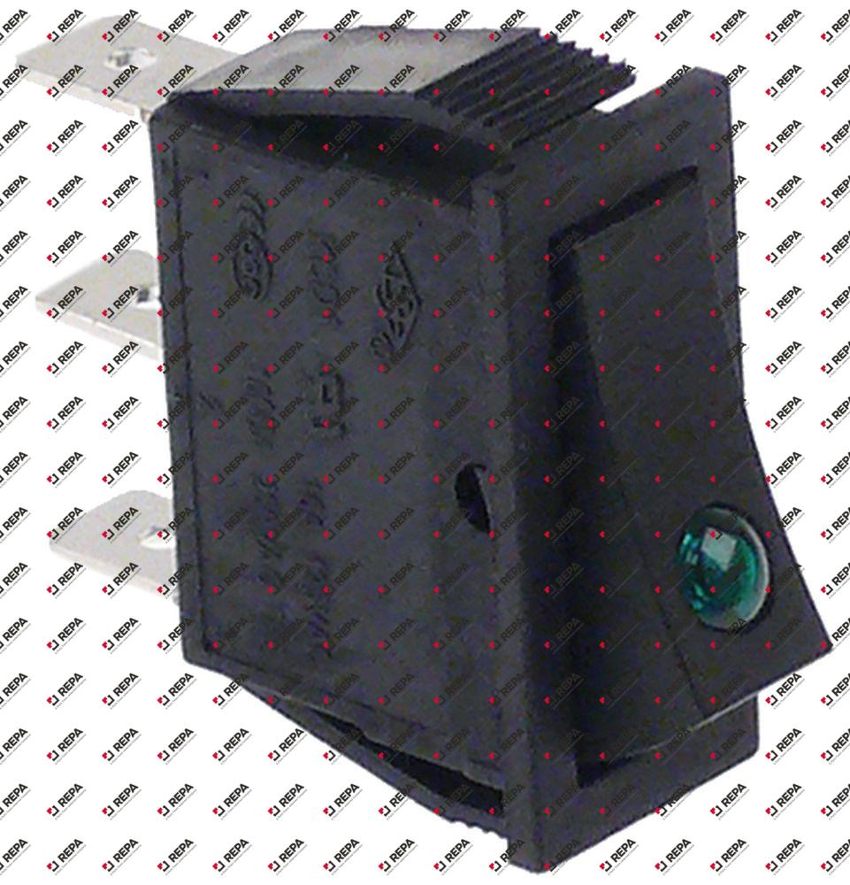Rocker switch mounting measurements 30x11mm green