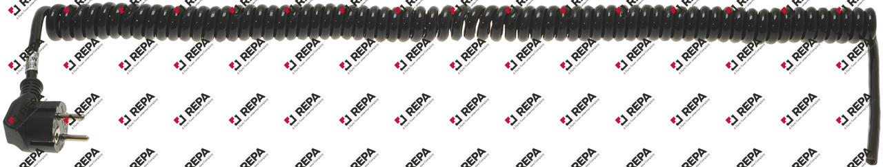 Câble spiralé 1,5mm² 3-pôles noir L 500mm